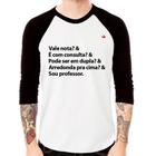 Camiseta Raglan Sou professor Manga 3/4 - Foca na Moda