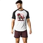 Camiseta Raglan T-Rex eletrico