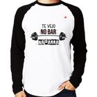 Camiseta Raglan Te vejo na barra Manga Longa - Foca na Moda