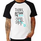 Camiseta Raglan Think Outside The Box - Foca na Moda