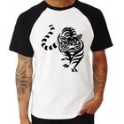 Camiseta Raglan Tigre Traços - Foca na Moda