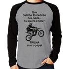 Camiseta Raglan Trilha com o papai Manga Longa - Foca na Moda