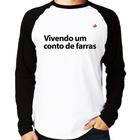 Camiseta Raglan Vivendo um conto de farras Manga Longa - Foca na Moda