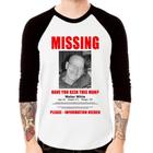 Camiseta Raglan Walter White Missing Manga 3/4 - Foca na Moda