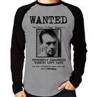 Camiseta Raglan Wanted T-Bag Manga Longa - Foca na Moda