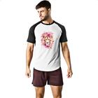 Camiseta Raglan Yeshua flores rosa