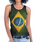 Camiseta Regata bandeira Brasil Feminina blusa vertical