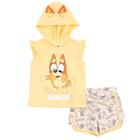 Camiseta regata Cosplay e shorts felpudos franceses Dolphin Active Bluey Bingo Toddler Girls Yellow 2T