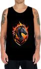 Camiseta Regata de Cavalo Flamejante Fire Horse 10