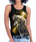 Camiseta regata de Lobo FEMININA Animal Galaxia Adulto