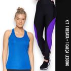 Camiseta REGATA DRY FIT Tecido furadinho + Calça LEG LEGGING REDINHA Conjunto Fitness Feminino 631 - Iron