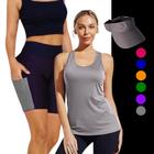 Camiseta REGATA DRY Tecido Furadinho + SHORT Legging COM BOLSOS + VISEIRA DRY Conjunto Fitness 1004 - Iron