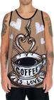 Camiseta Regata Estampas Eu amo Café Coffee Grãos Arte HD 17