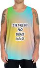 Camiseta Regata Eu Creio no Deus Vivo Jesus Gospel 1