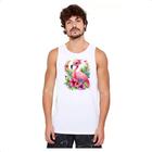 Camiseta Regata Flamingo na flor