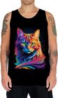 Camiseta Regata Gatinho Ondas Magnéticas Vibrante 3