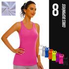 Camiseta REGATA MALHA FRIA POLIAMIDA feminina Dry Fit tecido furadinho Academia Fitness Corrida 658