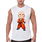 Camiseta Regata Masculina Casual Algodão Premium Dragon Ball Kuririn