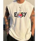 Camiseta Regata Oversized Easy Urso Estiloso Moda Verão Confortavel