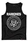 Camiseta Regata Ramones Logo Banda Rock Anos 80 Clássicos