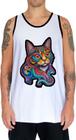 Camiseta Regata Rave Gato Psicodélico Good Vibe Psicodelia