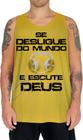 Camiseta Regata Se Desligue do Mundo e Ou a Deus Gospel 1