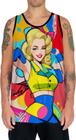 Camiseta Regata Tshirt Estampa Mu.lher Loira Pop Art Moda 9