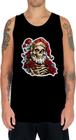 Camiseta Regata Tshirt Natal Festa Papai Noel Caveira Dark 4