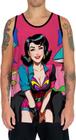 Camiseta Regata Tshirt Pin Up Mu.lher Morena Pop Art Moda 10