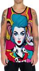 Camiseta Regata Tshirt Pin Up Mu.lher Morena Pop Art Moda 2