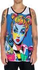 Camiseta Regata Tshirt Pin Up Mu.lher Morena Pop Art Moda 3