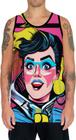 Camiseta Regata Tshirt Pin Up Mu.lher Morena Pop Art Moda 9