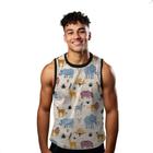 Camiseta Regata Verão Estilo Moda Praia Animais Cartoon Selvagem Natureza 803