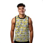 Camiseta Regata Verão Estilo Moda Praia Baby Bear Listras Cartoon Amarelo 1665