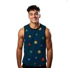 Camiseta Regata Verão Estilo Moda Praia Bolinhas Natal Coloridas Enfeite 1319