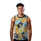 Camiseta Regata Verão Estilo Moda Praia Cartas Douradas Brilho 999