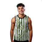 Camiseta Regata Verão Estilo Moda Praia Folhas Listras Cartoon Árvore Verde 1558