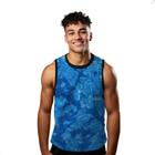 Camiseta Regata Verão Estilo Moda Praia Manchas Azul Gelo 1231