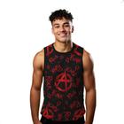 Camiseta Regata Verão Estilo Moda Praia Rock Punk Vermelho Red 1764