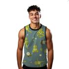 Camiseta Regata Verão Estilo Moda Praia Sapo Cartoon Lagoa Verde Funny 1743