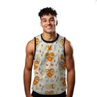 Camiseta Regata Verão Estilo Moda Praia Smile Cartoon Coração Gotas 1102