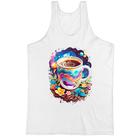 Camiseta Regata Xicara de cafe na galaxia