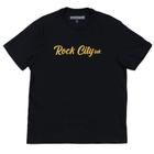 Camiseta Rock City Letter Preto/Amarelo