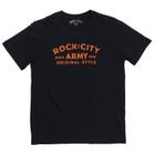 Camiseta Rock City Original Style Juvenil Preto/Laranja