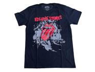 Camiseta Rolling Stones Logo Língua Preto Blusa Adulto Banda de Rock Bof5030 BM