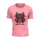 Camiseta Samurai Caveira Skull Shap Life Bordô Algodão