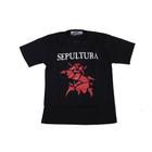 Camiseta Sepultura Preta Banda de Rock Nacional Death Metal MR216