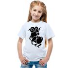 Camiseta Signo Áries Tribal Camisa Personalizada Blusa Infantil e Juvenil Algodão com Poliéster