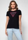 Camiseta Silk Logo Triangulo Guess Preto