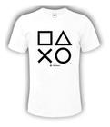 Camiseta Símbolos Playstation Licenciado Geek Branca - Tamanho P